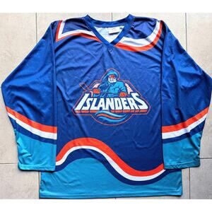 New York Islanders 90s COYOTE Promo Fisherman jersey XL blue NHL hockey vintage